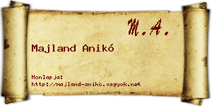 Majland Anikó névjegykártya